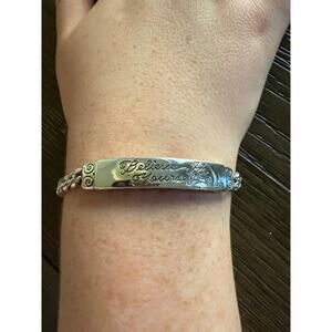 Brighton “Believe in Yourself” ID style bracelet in silver